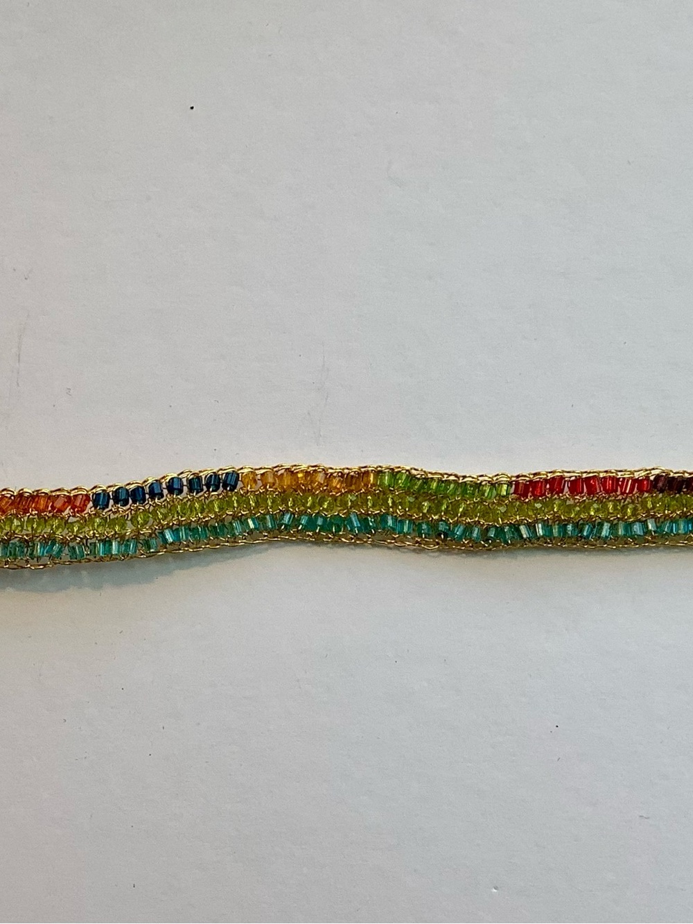Frances Valentine Gold Bracelet with Blue, Green, Orange, and Yellow Beads - Picture 6 of 7